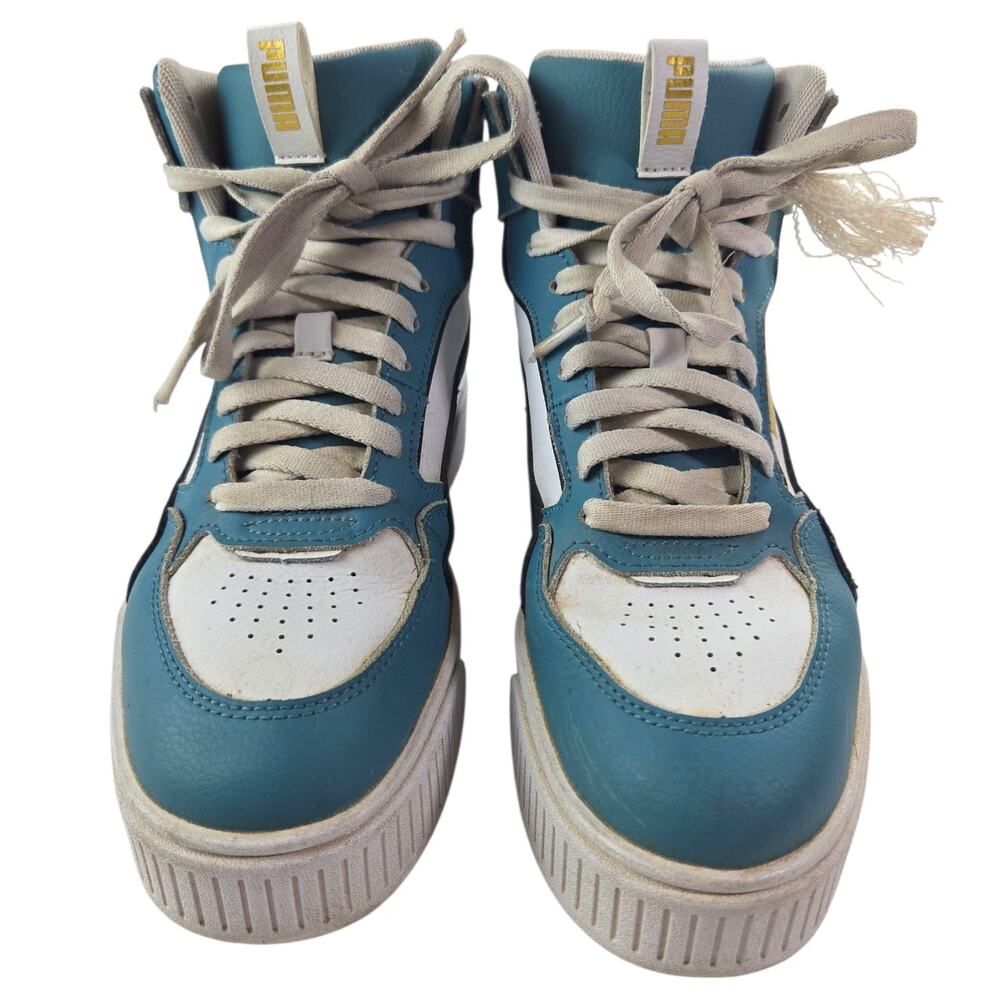 Puma | Blue & White Karmen Rebelle Mid Platform Sneaker | Size 6.5 - Picture 3 of 7